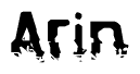 The image contains the word Arin in a stylized font with a static looking effect at the bottom of the words