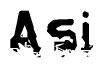 The image contains the word Asi in a stylized font with a static looking effect at the bottom of the words