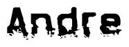 The image contains the word Andre in a stylized font with a static looking effect at the bottom of the words