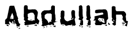 The image contains the word Abdullah in a stylized font with a static looking effect at the bottom of the words
