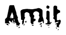 The image contains the word Amit in a stylized font with a static looking effect at the bottom of the words