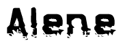 The image contains the word Alene in a stylized font with a static looking effect at the bottom of the words