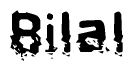 The image contains the word Bilal in a stylized font with a static looking effect at the bottom of the words