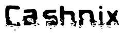 The image contains the word Cashnix in a stylized font with a static looking effect at the bottom of the words
