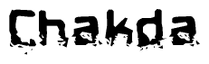 The image contains the word Chakda in a stylized font with a static looking effect at the bottom of the words
