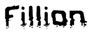 The image contains the word Fillion in a stylized font with a static looking effect at the bottom of the words