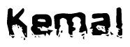 The image contains the word Kemal in a stylized font with a static looking effect at the bottom of the words