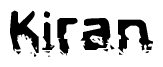 The image contains the word Kiran in a stylized font with a static looking effect at the bottom of the words