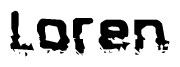 The image contains the word Loren in a stylized font with a static looking effect at the bottom of the words
