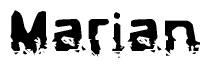 The image contains the word Marian in a stylized font with a static looking effect at the bottom of the words