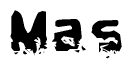 The image contains the word Mas in a stylized font with a static looking effect at the bottom of the words