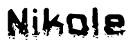 The image contains the word Nikole in a stylized font with a static looking effect at the bottom of the words