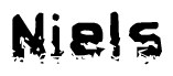 The image contains the word Niels in a stylized font with a static looking effect at the bottom of the words