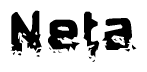 The image contains the word Neta in a stylized font with a static looking effect at the bottom of the words