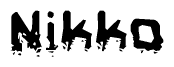 The image contains the word Nikko in a stylized font with a static looking effect at the bottom of the words