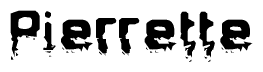 The image contains the word Pierrette in a stylized font with a static looking effect at the bottom of the words