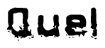 The image contains the word Quel in a stylized font with a static looking effect at the bottom of the words