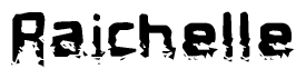 The image contains the word Raichelle in a stylized font with a static looking effect at the bottom of the words