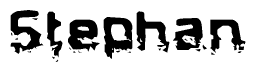 The image contains the word Stephan in a stylized font with a static looking effect at the bottom of the words