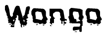 The image contains the word Wongo in a stylized font with a static looking effect at the bottom of the words