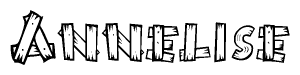 The clipart image shows the name Annelise stylized to look like it is constructed out of separate wooden planks or boards, with each letter having wood grain and plank-like details.