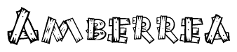 The clipart image shows the name Amberrea stylized to look like it is constructed out of separate wooden planks or boards, with each letter having wood grain and plank-like details.