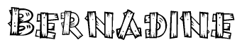 The clipart image shows the name Bernadine stylized to look like it is constructed out of separate wooden planks or boards, with each letter having wood grain and plank-like details.