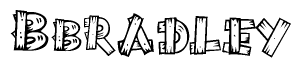 The clipart image shows the name Bbradley stylized to look like it is constructed out of separate wooden planks or boards, with each letter having wood grain and plank-like details.
