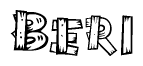 The clipart image shows the name Beri stylized to look like it is constructed out of separate wooden planks or boards, with each letter having wood grain and plank-like details.