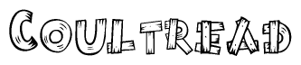 The clipart image shows the name Coultread stylized to look as if it has been constructed out of wooden planks or logs. Each letter is designed to resemble pieces of wood.