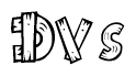 The clipart image shows the name Dvs stylized to look like it is constructed out of separate wooden planks or boards, with each letter having wood grain and plank-like details.