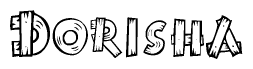 The clipart image shows the name Dorisha stylized to look like it is constructed out of separate wooden planks or boards, with each letter having wood grain and plank-like details.