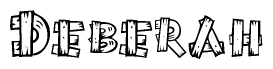 The image contains the name Deberah written in a decorative, stylized font with a hand-drawn appearance. The lines are made up of what appears to be planks of wood, which are nailed together