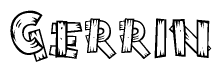The clipart image shows the name Gerrin stylized to look like it is constructed out of separate wooden planks or boards, with each letter having wood grain and plank-like details.