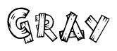 The clipart image shows the name Gray stylized to look like it is constructed out of separate wooden planks or boards, with each letter having wood grain and plank-like details.