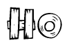 The image contains the name Ho written in a decorative, stylized font with a hand-drawn appearance. The lines are made up of what appears to be planks of wood, which are nailed together
