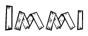The clipart image shows the name Immi stylized to look like it is constructed out of separate wooden planks or boards, with each letter having wood grain and plank-like details.