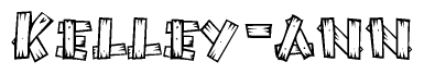 The clipart image shows the name Kelley-ann stylized to look like it is constructed out of separate wooden planks or boards, with each letter having wood grain and plank-like details.