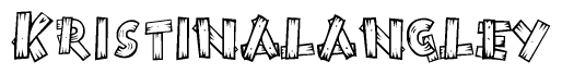 The clipart image shows the name Kristinalangley stylized to look as if it has been constructed out of wooden planks or logs. Each letter is designed to resemble pieces of wood.