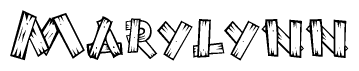 The clipart image shows the name Marylynn stylized to look like it is constructed out of separate wooden planks or boards, with each letter having wood grain and plank-like details.