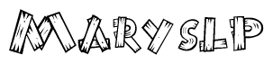 The clipart image shows the name Maryslp stylized to look as if it has been constructed out of wooden planks or logs. Each letter is designed to resemble pieces of wood.