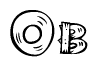 The image contains the name Ob written in a decorative, stylized font with a hand-drawn appearance. The lines are made up of what appears to be planks of wood, which are nailed together