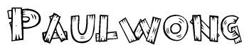 The clipart image shows the name Paulwong stylized to look like it is constructed out of separate wooden planks or boards, with each letter having wood grain and plank-like details.