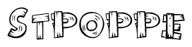 The clipart image shows the name Stpoppe stylized to look like it is constructed out of separate wooden planks or boards, with each letter having wood grain and plank-like details.