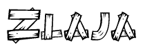 The clipart image shows the name Zlaja stylized to look like it is constructed out of separate wooden planks or boards, with each letter having wood grain and plank-like details.