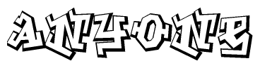 The clipart image features a stylized text in a graffiti font that reads Anyone.