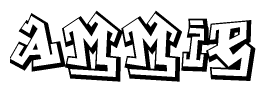 The clipart image depicts the word Ammie in a style reminiscent of graffiti. The letters are drawn in a bold, block-like script with sharp angles and a three-dimensional appearance.