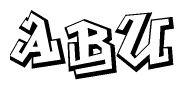 The clipart image features a stylized text in a graffiti font that reads Abu.