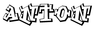The clipart image features a stylized text in a graffiti font that reads Anton.