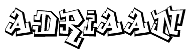 The clipart image features a stylized text in a graffiti font that reads Adriaan.
